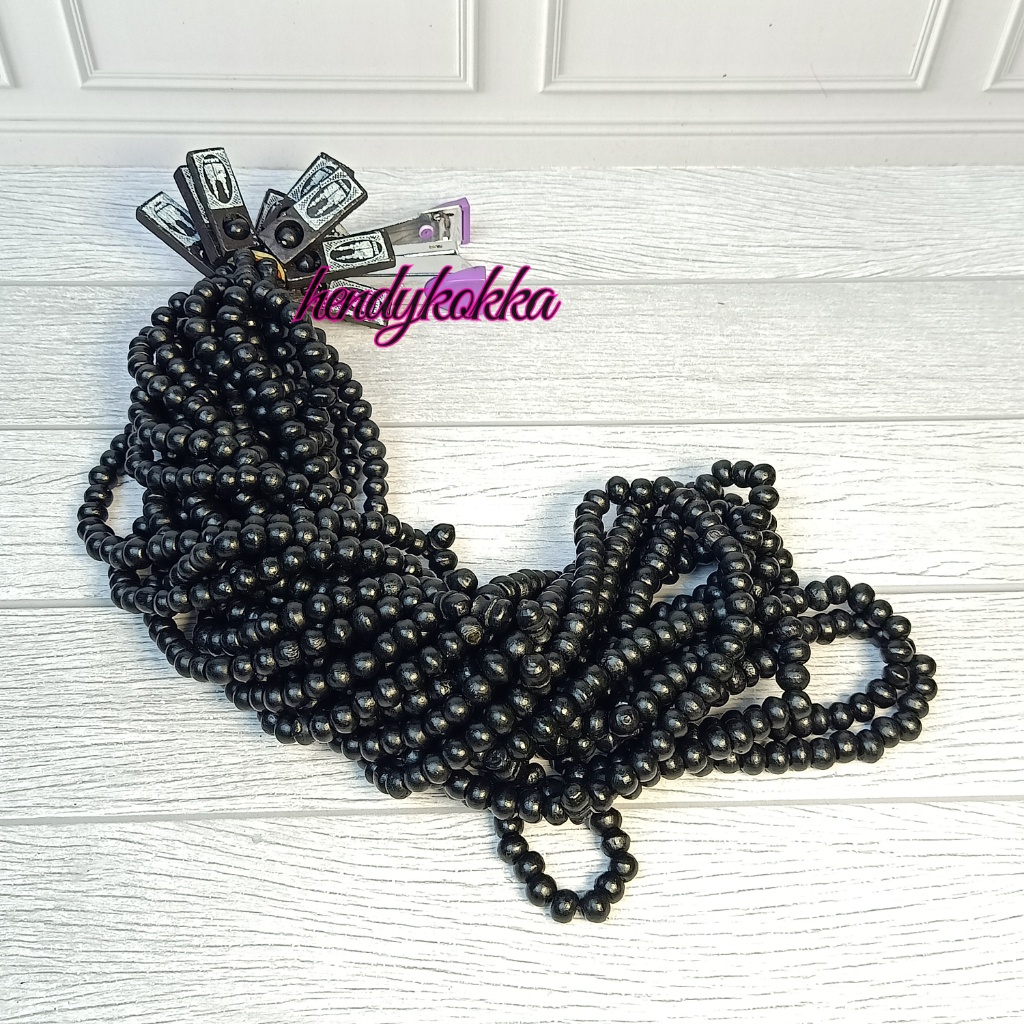 10pcs tasbih 99 kayu kopi 8mm htam