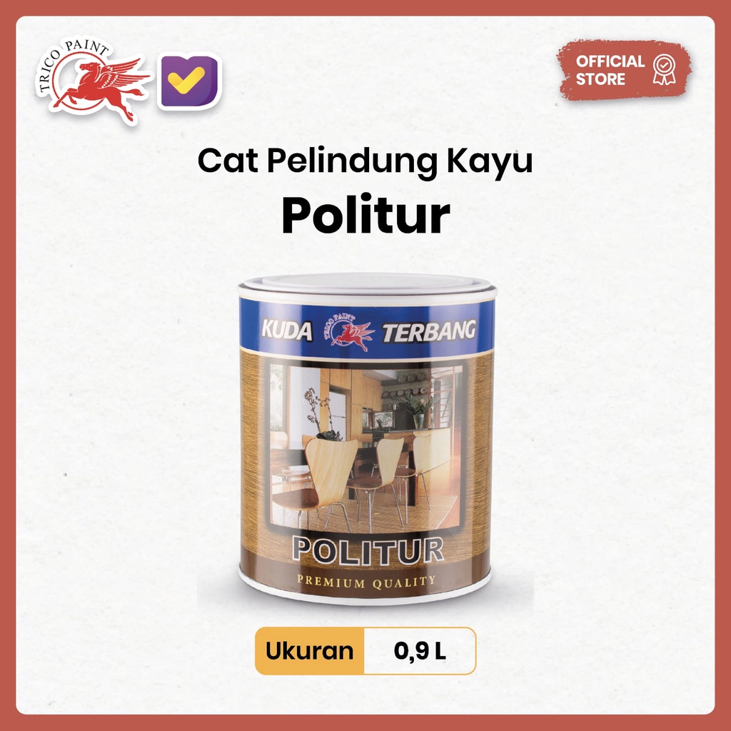 Cat Kuda Terbang - Politur ( Cat Pelindung Kayu ) - 0,9 Liter - Cat Kayu