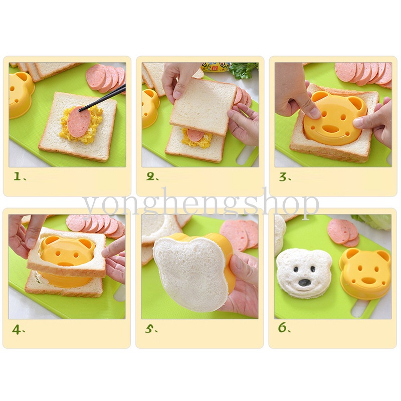 Cetakan Pemotong Roti Sandwich Bentuk Beruang Lucu DIY Untuk Anak