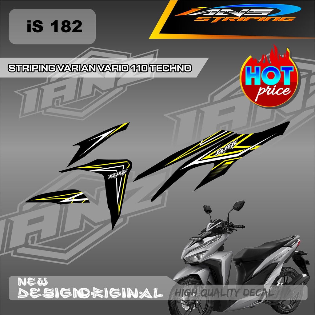 TERBARU STIKER STRIPING MOTOR HONDA VARIO TECHNO 110 VARIASI DESAIN WARNA / STIKER DECAL HONDA VARIO110 / DECAL KERETA HONDA VARIO TECHNO  IS182