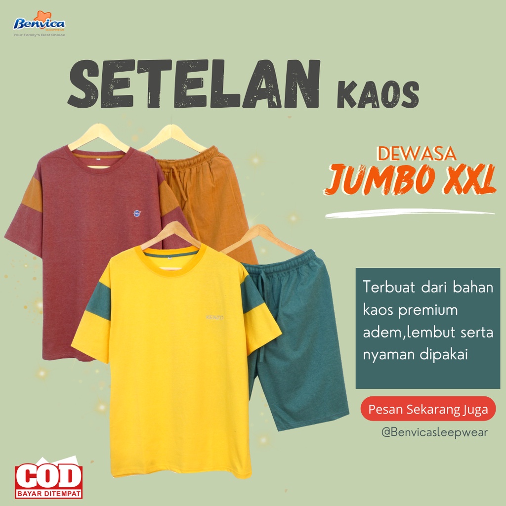 BAJU TIDUR SETELAN PENDEK DAN PANJANG  LAKI-LAKI PRIA DEWASA XXL JUMBO 2XL KAOS ADEM PREMIUM