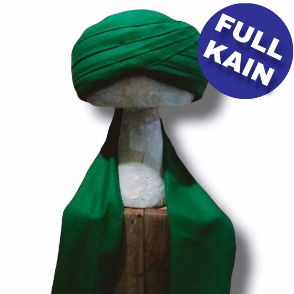 Peci Imamah ( instan ) Kopiah imamah Sorban praktis FULL KAIN praktis siap pakai warna hijau imamah 