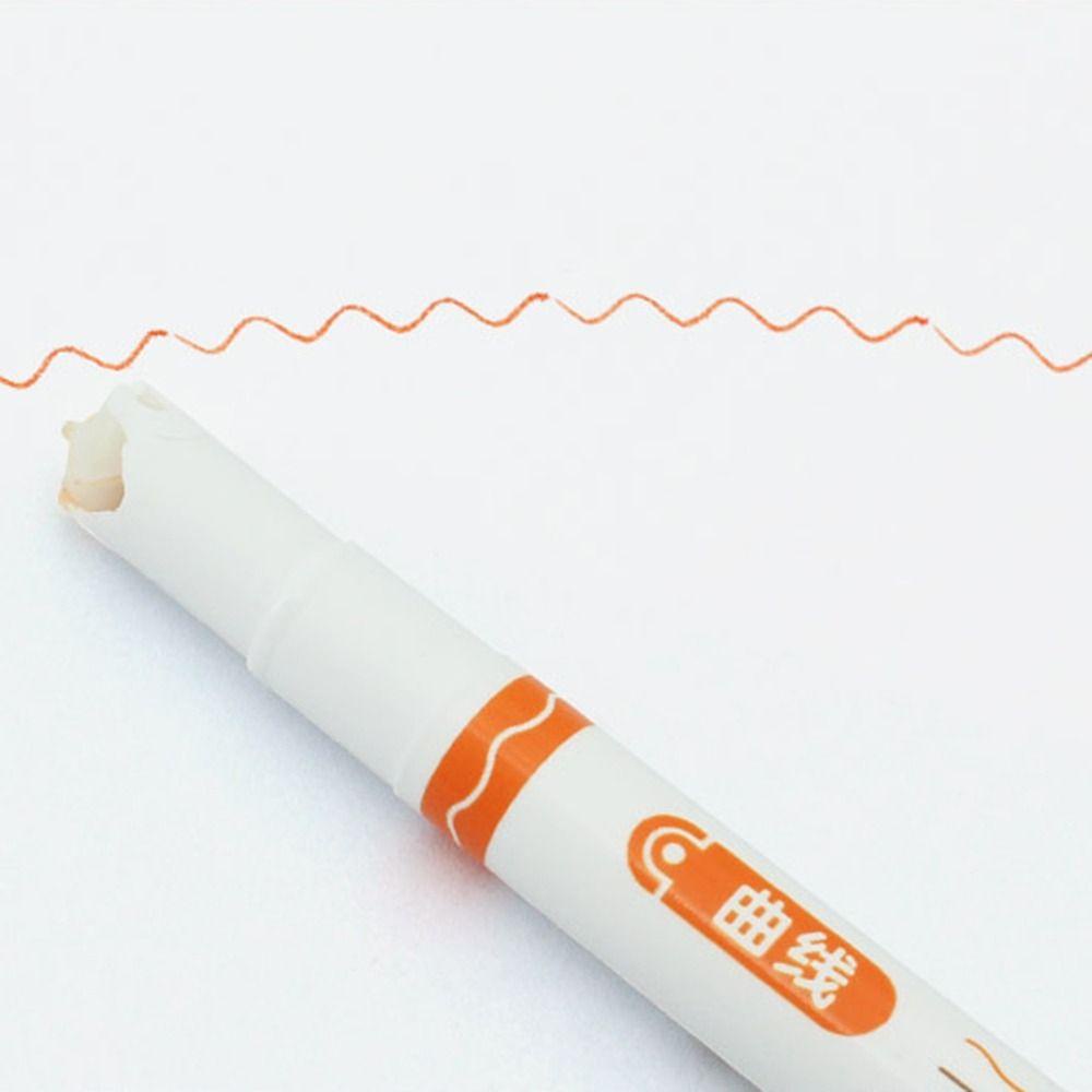 Nanas 6Pcs Curve Stabilo Pen Art Stationery Graffiti Curve Line Berbentuk Bunga Konstelasi Stabilo Banyak Bentuk