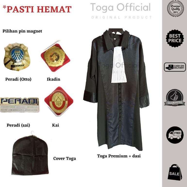 BARANG TERUPDATE K38 TOGA PENGACARA/ADVOKAT GABARDIN PREMIUM 100% ORIGINAL BLACK ㅲ