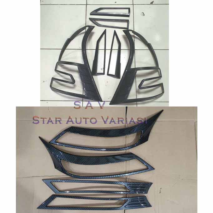 Paket garnish lampu carbon All new Avanza/Xenia 2019.