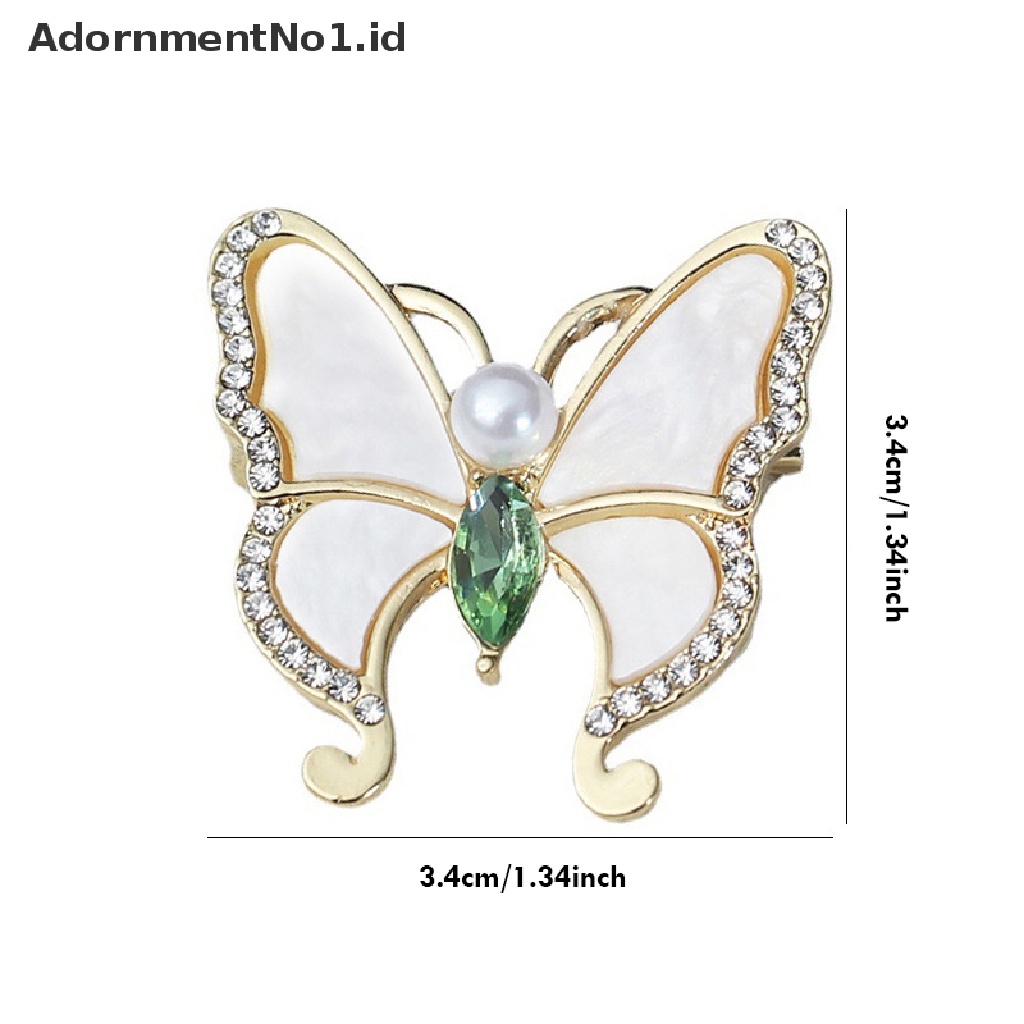 [AdornmentNo1] Bros Kupu-Kupu Untuk Wanita Pesona Mutiara Warna Emas Brooch Pin Pesta Hadiah Pernikahan Aksesoris Pakaian Perhiasan Hadiah Untuk Her [ID]