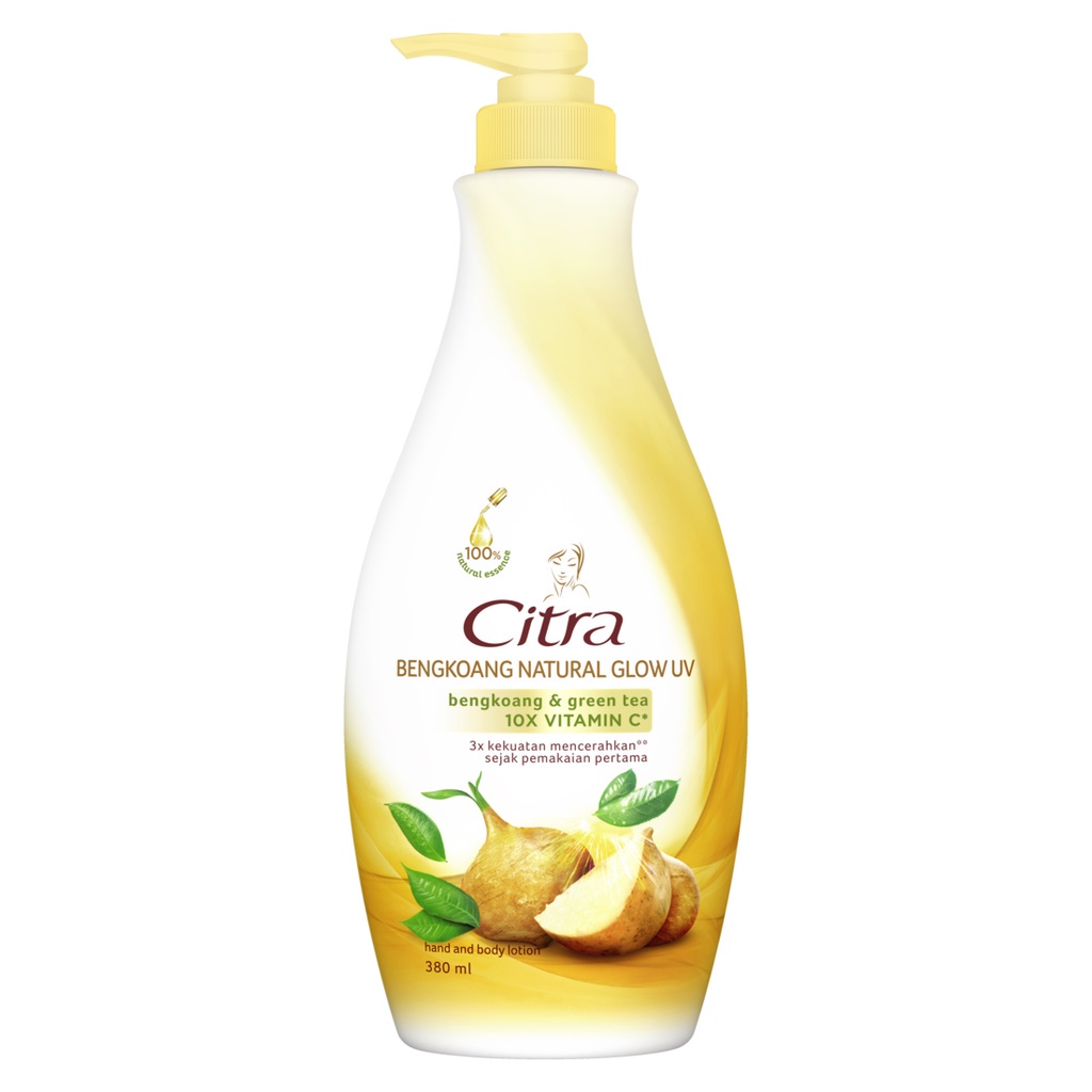 Citra Hand and Body Lotion Bengkoang &amp; Green Tea Natural Glow 10X Vit C 380ml Twinpack