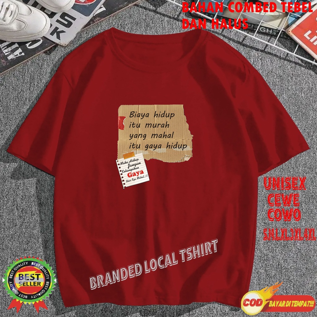 APPS Promo Diskon Kaos DTF BIAYA HIDUP ITU MURAH Kaos Terlaris Kualitas Terjamin/Kaos Murah /Pakaian Pria pakaian Wanita/Kaos Distro Pria Kaos Promo/Best Seller