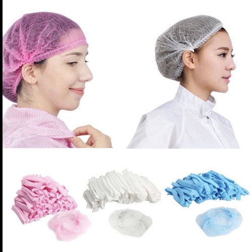 Penutup Rambut Kepala Disposable Anti Debu Shower Nurse Cap Facial Medis Ojol