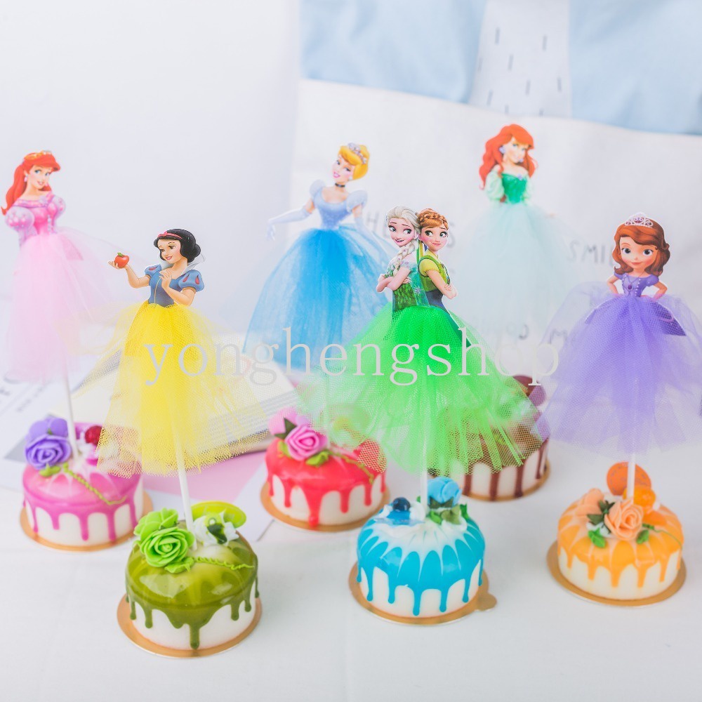 Kartun Putri Salju Putri Elsa Cupcake Topper Kue DIY Ulang Tahun Anak Baby Shower Hiasan Kue Pesta Baking Kue Dekor