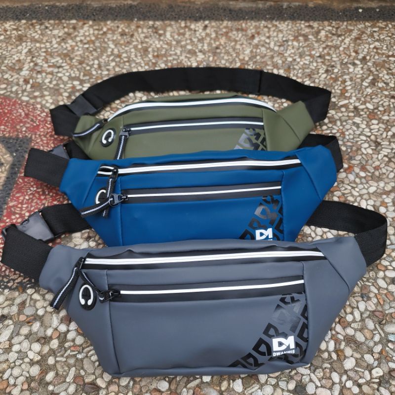 Waistbag Pria Waterproof Original Merk DM | Tas Selempang Pria Exclusive Bahan Balon