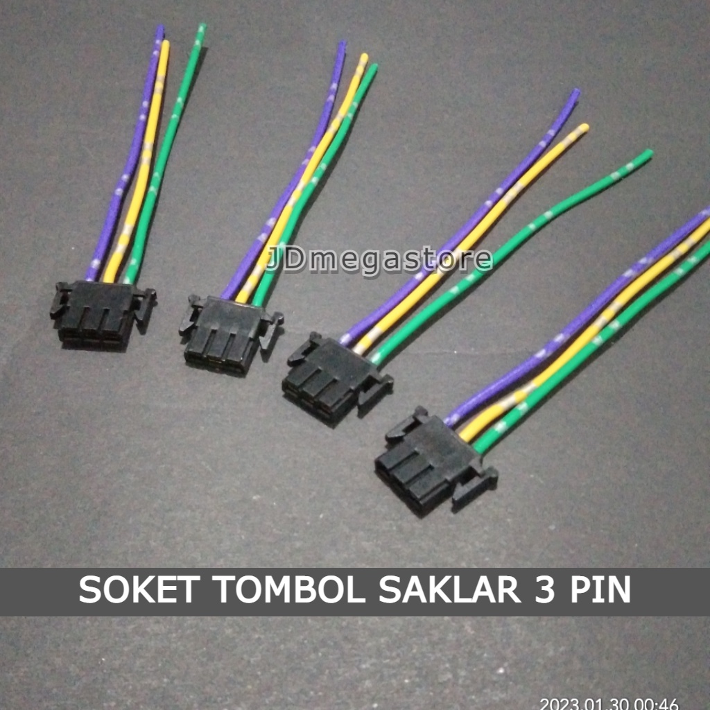 (Grosir/COD) Soket Tombol 3 Pin Starter, Dim, Klakson, Lampu Reting - KABEL BINTIK