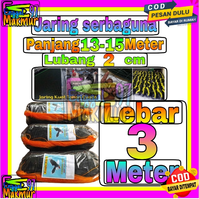 Jaring Pagar Ayam 3 meter / Jaring Lubang Kecil /Jaring Kandang /Jaring Burung / Jaring Taman