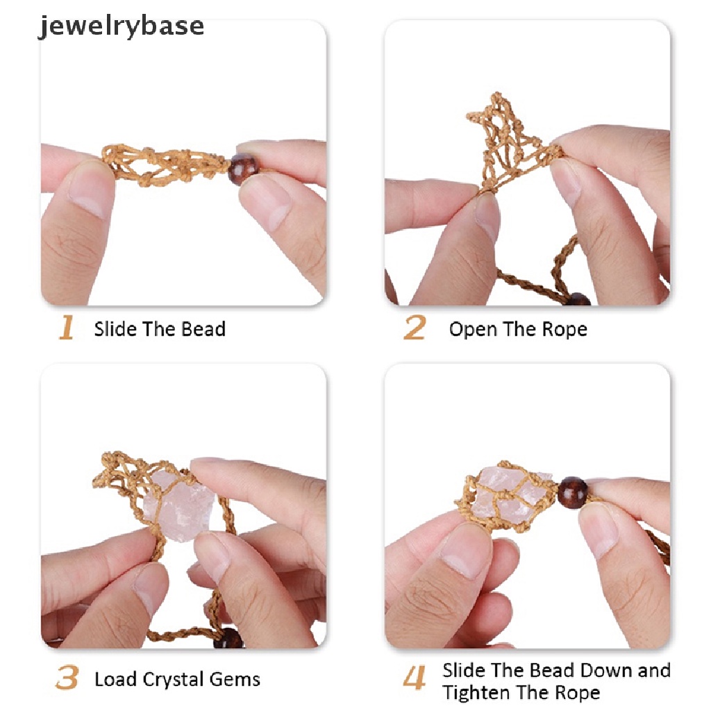 [jewelrybase] Diy Panjang Yang Dapat Disesuaikan Kalung Tali Batu Kosong Tempat Pengganti DIY Kalung Batu Kristal Alami Net Butik