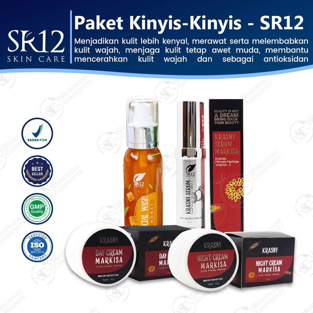 PAKET HEMAT SR12 KRASNY / MENGATASI JERAWAT, FLEK HITAM &amp; MEREMAJAKAN KULIT / MENCEGAH PENUAAN DINI