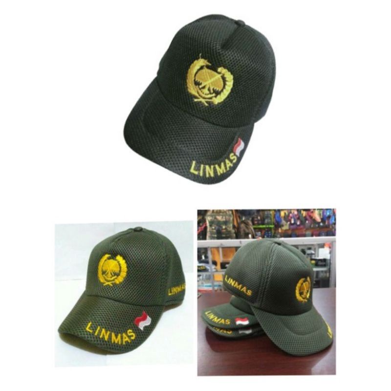 Topi Linmas / Topi NKRI - Topi bendera Indonesia - topi baseball doublemess