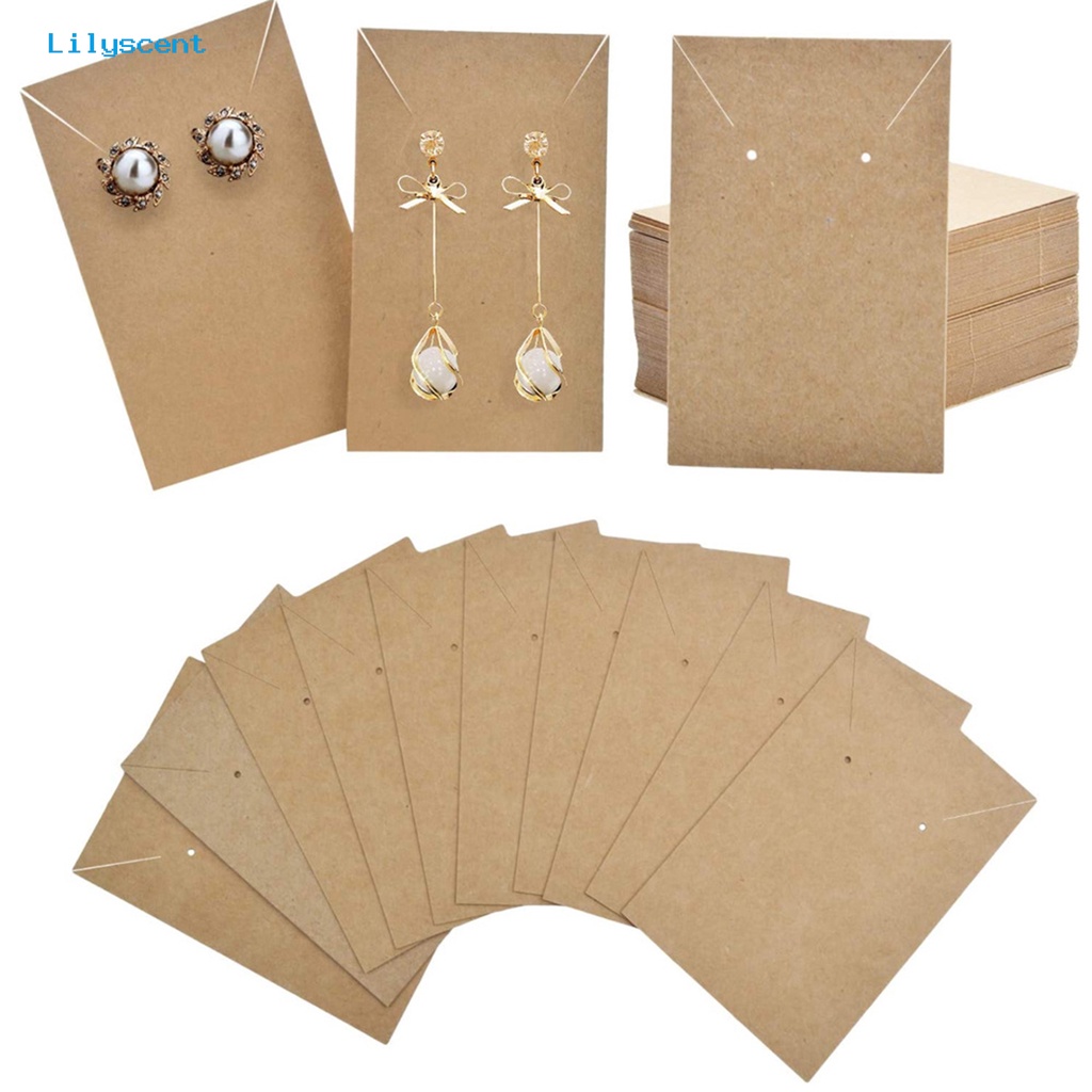 [LS] 1set Anting Kartu Hard Indeformable Tebal DIY Craft Persegi Panjang Kalung Perhiasan Kraft Kertas Card Holders Untuk Rumah