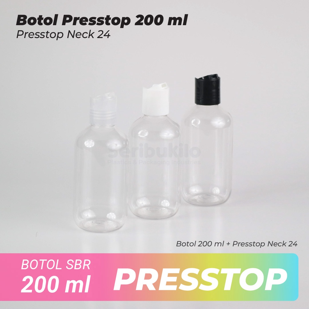 Botol Presstop SBR 200 ml / Botol PET 200 ml Presstop/Disctop SBR