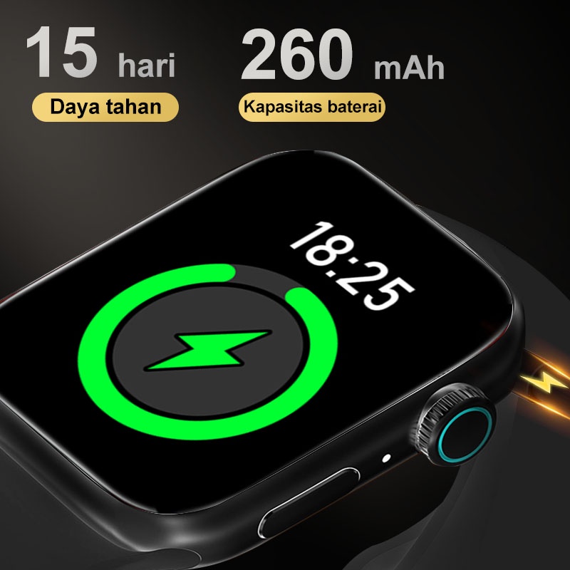 AmazeFan 2.0 inch Smartwatch jam tangan  Layar Penuh smartwatch  wanita pria  Layar Sentuh Android/IOS anti air Health SpO2 Pemantauan tidur，Mode olahragaMusik，Bluetooth，Asisten Suara Pintar，Pemotretan foto，Peringatan penelepon，Pengisi daya magnetik