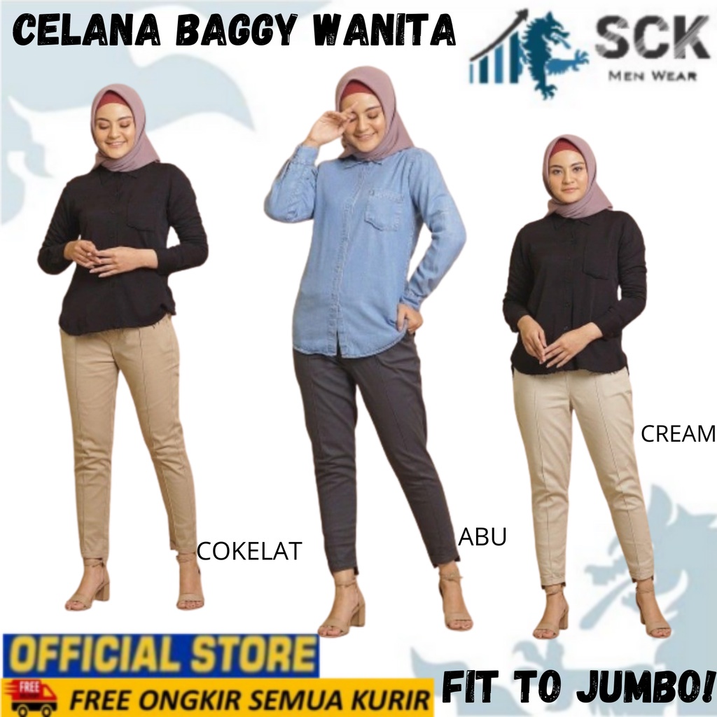 Celana Panjang BAGGY PANTS Carry Blessing PREMIUM AMERICAN DRILL / Pakaian Kerja Formal Wanita - sckmenwear GROSIR