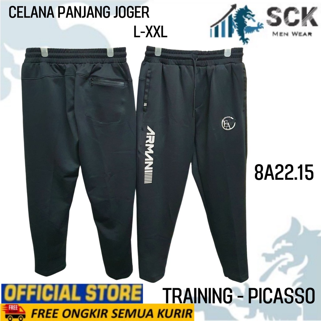 Celana Panjang Training Jogger PICASSO 8A22.28 8A22.27 8A22.23 8A22.13 8A22.15 Bawah Tidak Kerut / Celana Olahraga Jogging - sckmenwear GROSIR