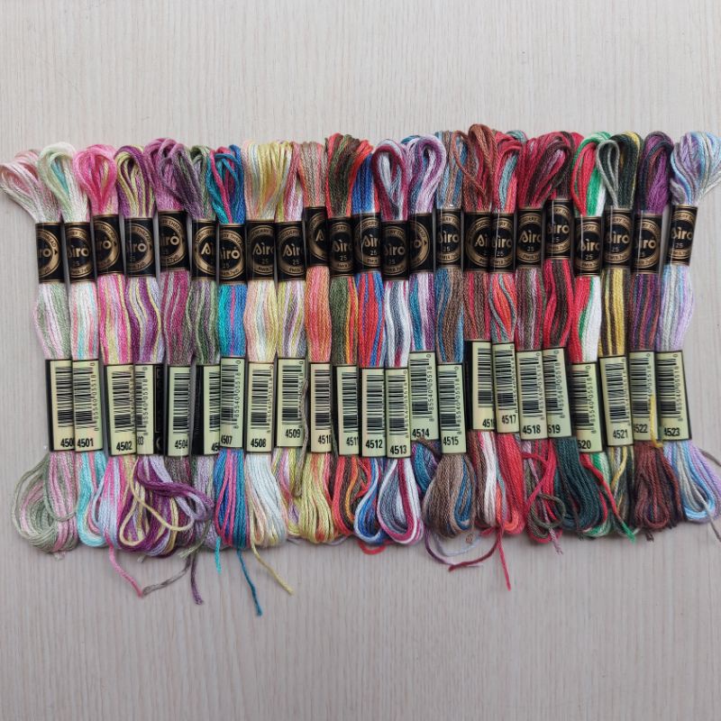 Paket benang sulam gradasi merk Airo part 2