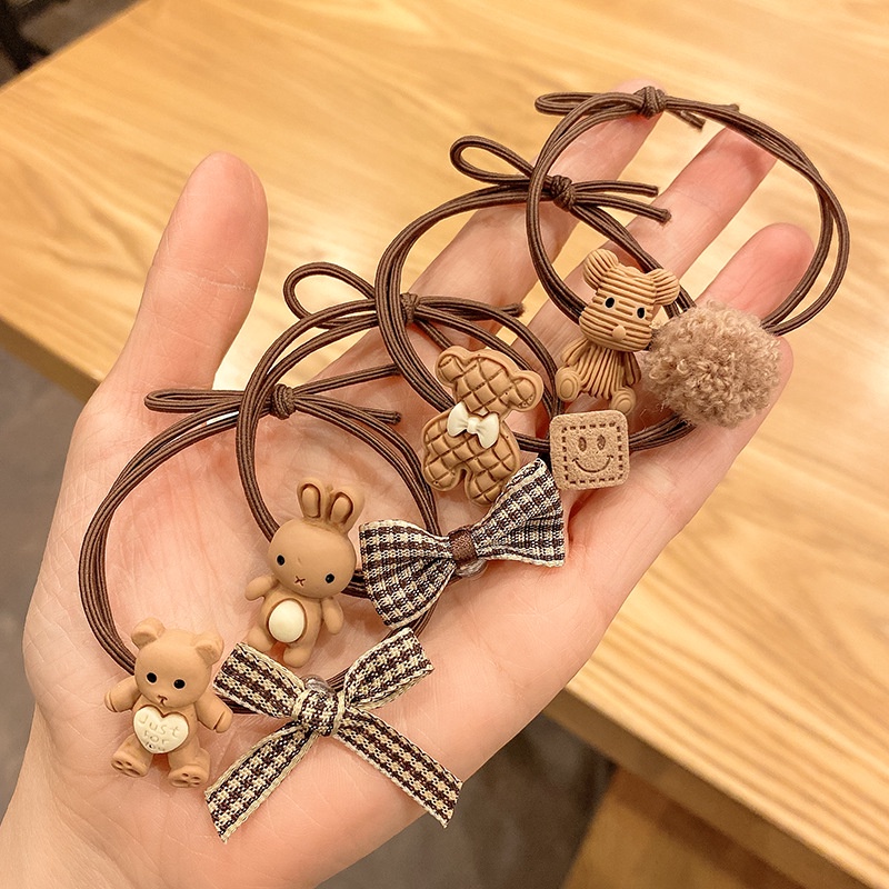 ⭐️𝐈𝐇𝐒 𝟗𝟐𝟓 𝐋𝐚𝐦𝐩𝐮𝐧𝐠⭐️Ikat Rambut Pita Karakter Beruang Japanese Style Bear Hair Ring Fashion