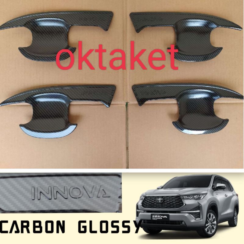 paket outer handle tank cover Innova Zenix 2023 2024 Hitam Chrome Carbon Glossy