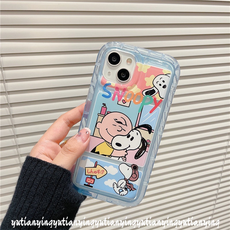 Kartun Lucu Snoppy Charlie Brown Casing Realme C25Y C25 C35 C33 C11 2020 C20 C12 5c15 C21Y C25s Realme 6i 5i 5s C20A C11 2021 C3 C1 C2 Lembut Anti Jatuh Shockproof Airbag Case
