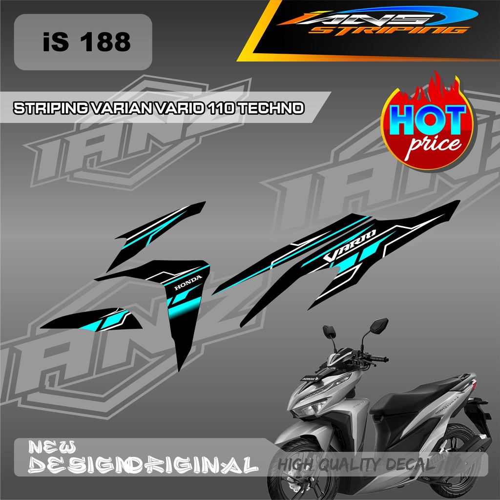 STIKER DECAL SEMI FULL BODY HONDA VARIO TECHNO 110 MENGGUNKAN BAHAN BERKUALITAS DAN  TIDAK MUDAH PUDAR / HONDA VARIO LIST STIKER  / DECAL KERETA VARIO 110 TECHNO IS188