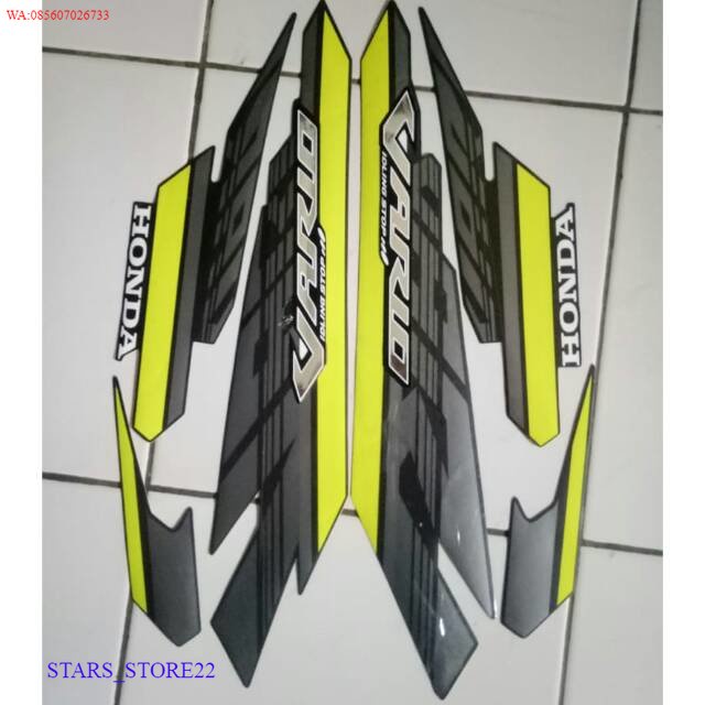 (ORI) Stiker striping honda vario 125 2017 hitam hijau KUALITAS ORIGINAL PABRIK