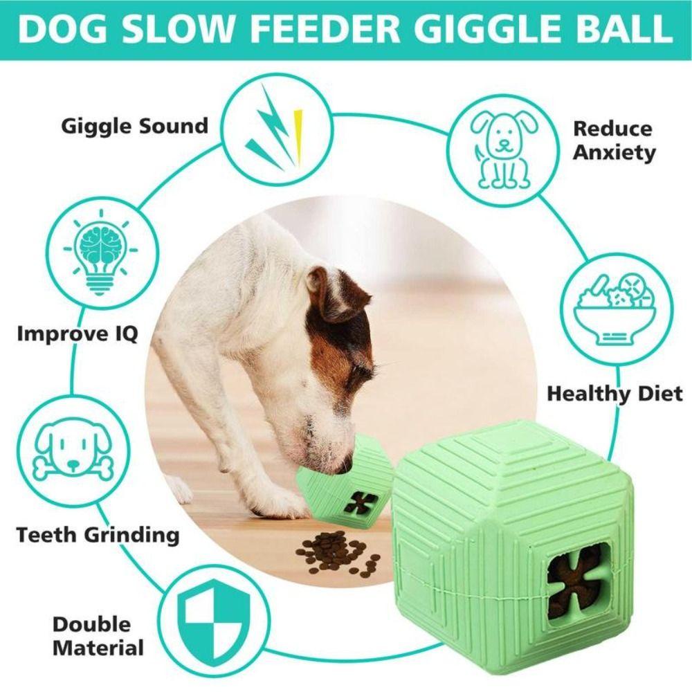 [Elegan] Pet Bola Bocor Karet Interaktif Slow Feeder Snack Ball Pet Training Mainan Membersihkan Gigi Molars Perlengkapan Hewan Peliharaan