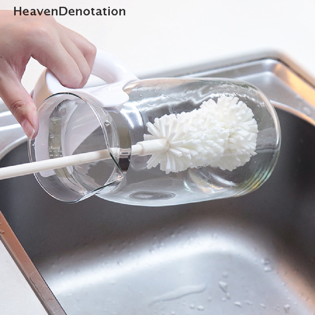 [HeavenDenotation] Spons Lembut Cup Brush Scrub Sponge Gosok Gagang Panjang Sikat Pembersih Cuci Botol Gelas Untuk Wineglass Mug Cleaning Tools HDV