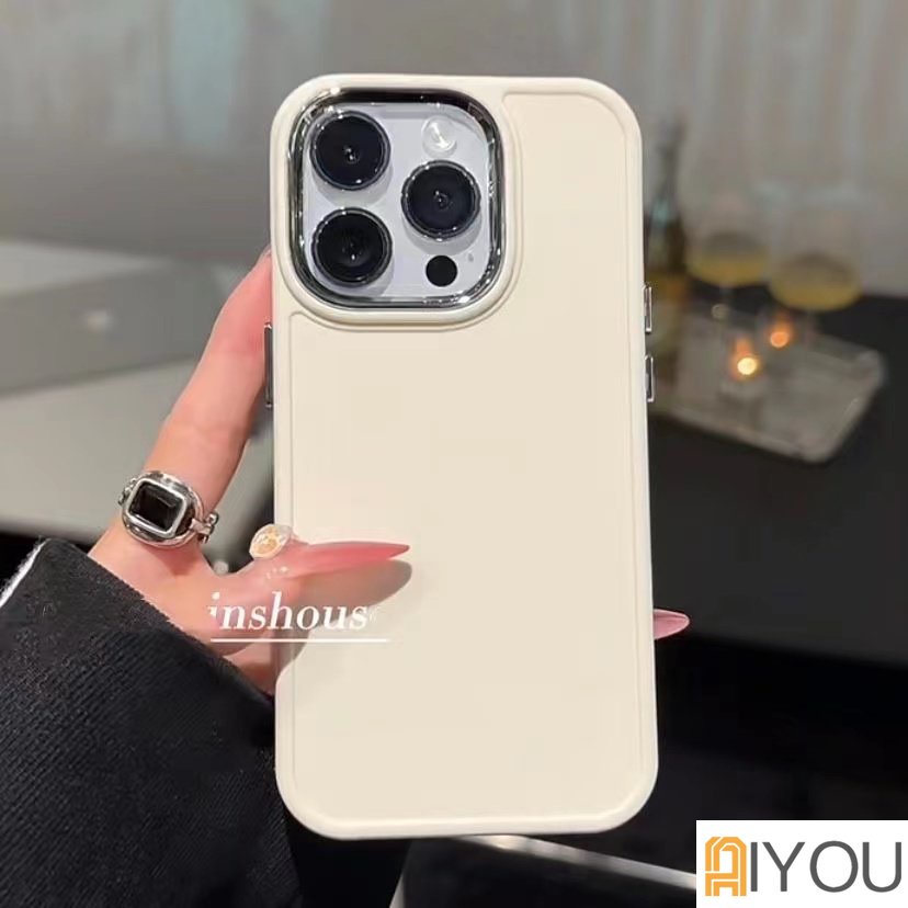 IPHONE Casing Ponsel Silikon Cair Mewah Untuk iPhone 14 13 12 11 Pro Max Plus Proteksi Kamera Metal Shockproof Soft Cover Iphone11