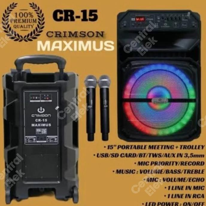 speaker portable wireless crimson maximus cr15 15 inch