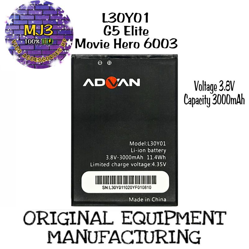 Baterai Advan L30Y01 G5 ELITE MOVIE HERO 6003 battery batre bat BERGARANSI 1 MINGGU