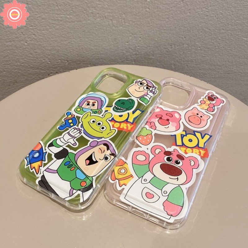 Kartun Lucu Manyo Case Realme C55 C30 7i C17 C30S C15 C25 C12 C35 C11 2020 C33 C21Y C25Y C25s 6i 5 5i 5s C20 C11 2021 C3 C1 C2 Toy Story Buzz Lightyear Alien Soft Airbag Case