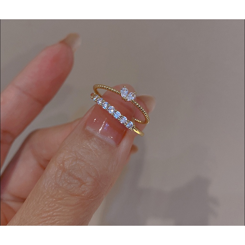 2pcs/set Cincin Cinta Hati Romantis Untuk Wanita Pria Unisex Pasangan Hadiah Persahabatan Magnet Perhiasan BFF Aksesoris