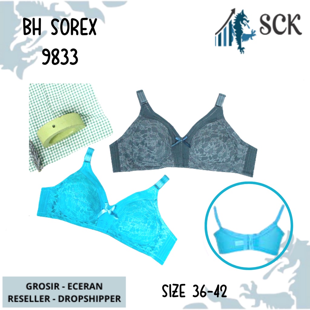 BH SOREX 9833 Kait 3 Setara Cup B-C / Bra Brukat Full Cup Tanpa Kawat Busa Tipis Motif / Pakaian Dalam Wanita Size 36-42 – sckmenwear