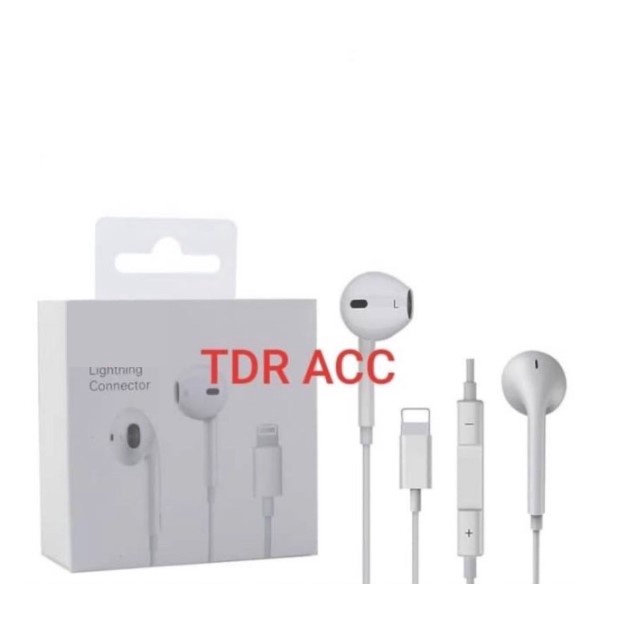 (TDR) HEADSET - EARPHONE - HANDSFREE IPh 7/7+/8/8+/X/XS/XR/XS MAX/11/11 PRO/11 PRO MAX/12/12 PRO MAX/13/13 PRO/13 PRO MAX/14/14 PLUS/14 PRO/14 PRO MAX LANGSUNG CONNET (TANPA BLUETOOTH)