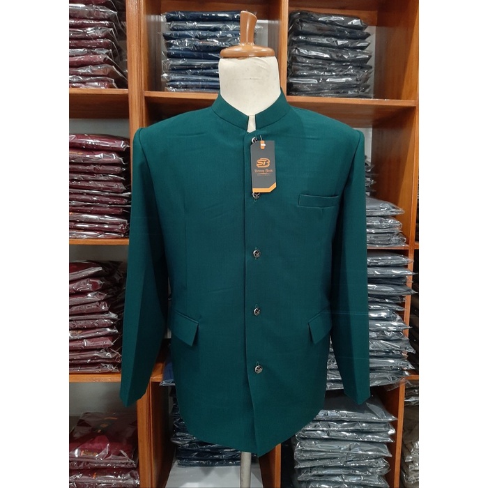 Jasko Hijau Botol Polos Jas Koko Pria Dewasa Jas Mandarin Jasko Polos