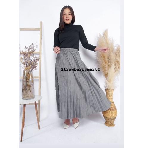 Harga Termuraah ROK PLISKET SUEDE ORINAL By London Girl, SUPER PREMIUM , BEST SELLER
