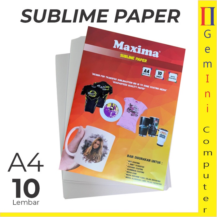 

Kertas Sublim A4 Maxima Transfer Sublime Paper Satuan