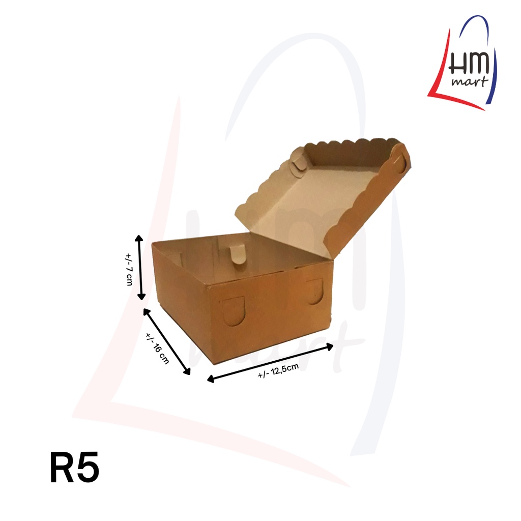 

100 Lembar Dus Kraft R5 Dus Coklat Box Snack