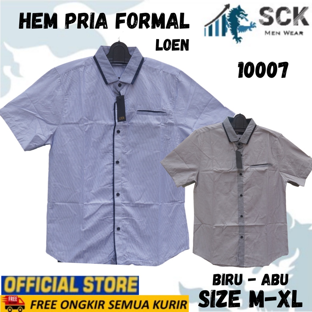 Kemeja Lengan PENDEK LOEN 10007 Pria ABG Remaja / Hem Kerja Kantor / Pakaian Formal Cowok - sckmenwear GROSIR