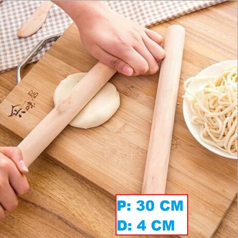 Rolling Pin Wooden / Penggilas Adonan Kayu / Penggiling Adonan Cake 30cm