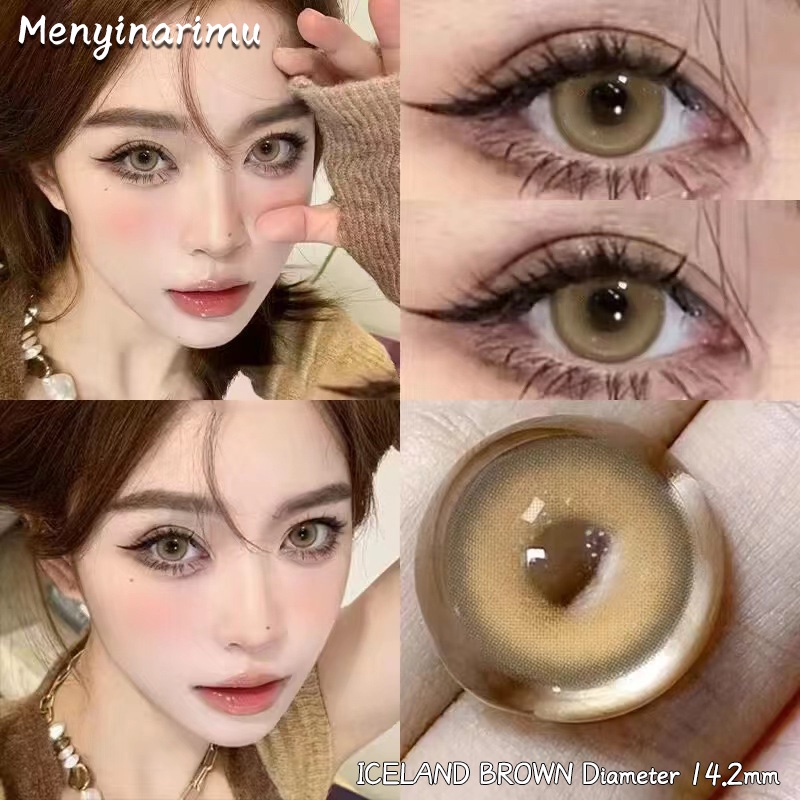 Menyinarimu Lensa Kontak soflen soflens 1Pasang Contact lens Brown Warna Diameter 14-14.5mm softlens softlense softlens