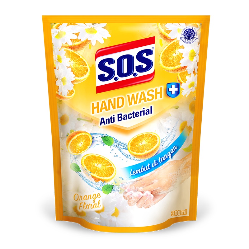 SOS HAND WASH REFILL 300ML ORANGE