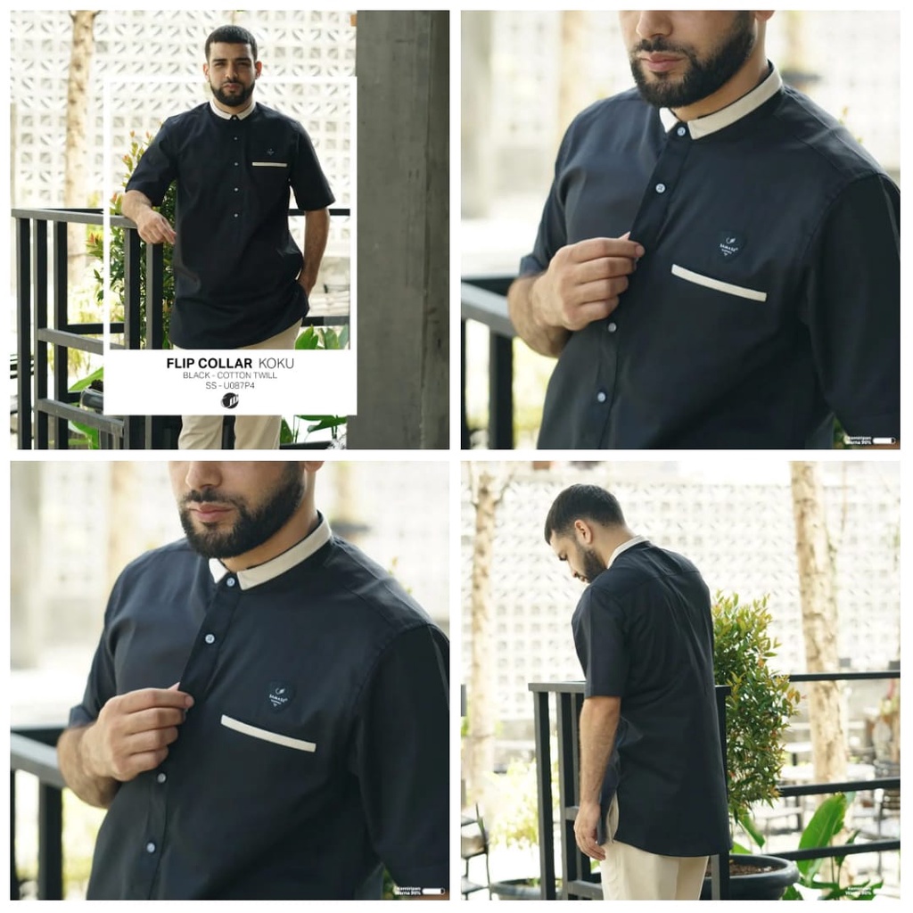 SAMASE Koku Flip Collar Lengan Pendek U-087P