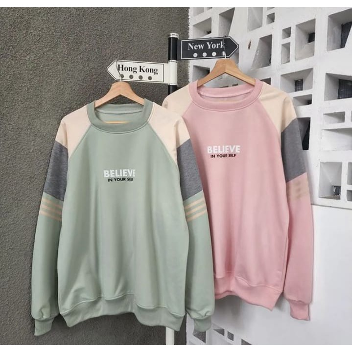 Sweater Wanita Grosir Berkualitas - Believe hand combie